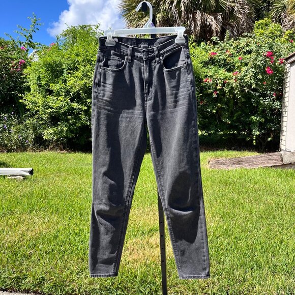 American Eagle Black Mom Jeans Size 00 Regular - Picture 1 of 7